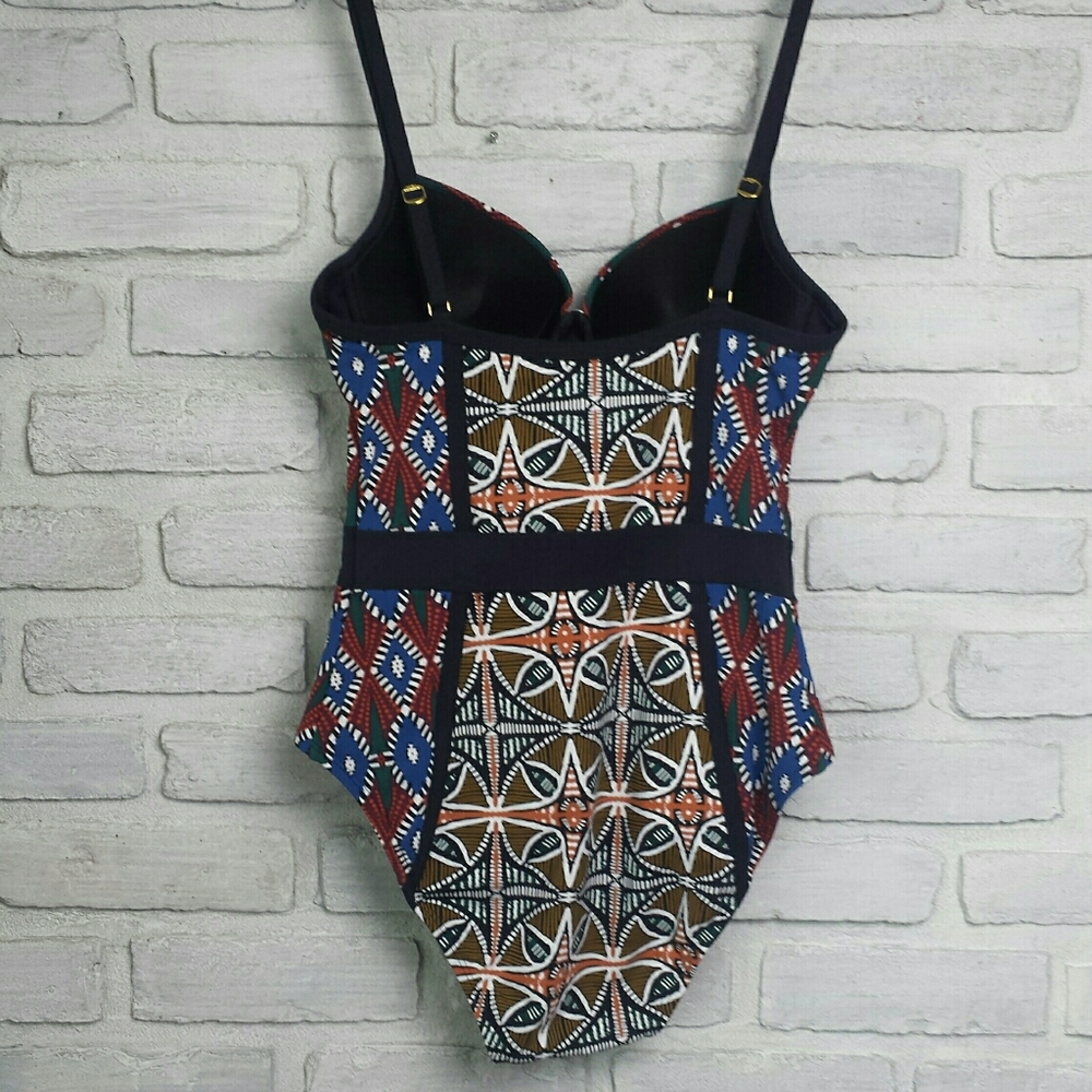 NWT Bleu Rod Beattie Women's Multi Color Print One Piece Swim Suit 4 - Picture 5 of 12
